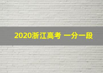 2020浙江高考 一分一段